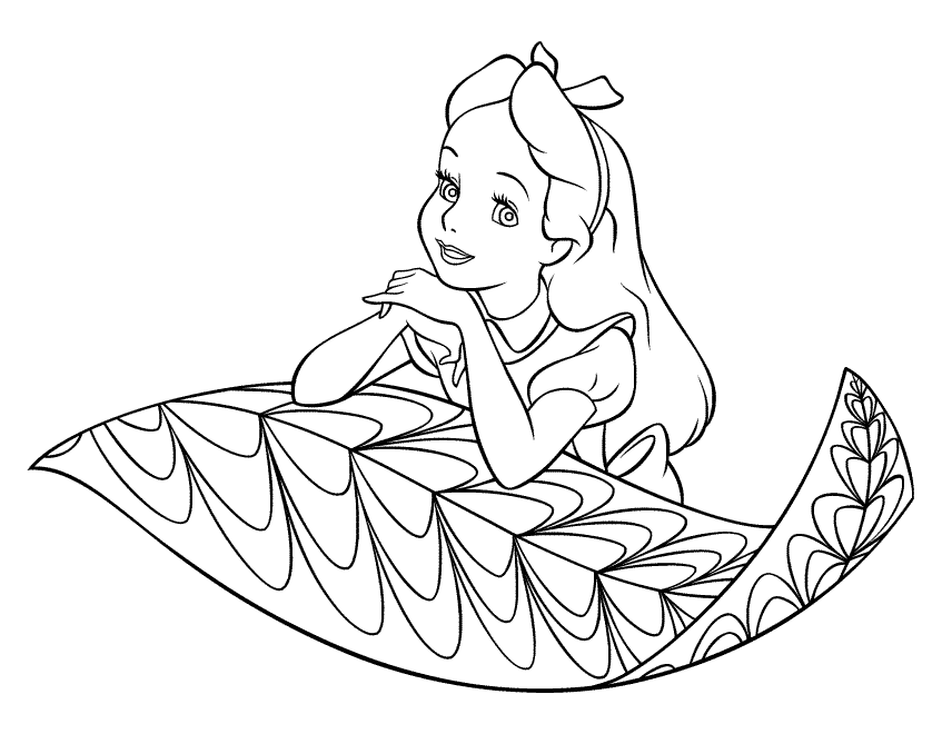 Dessin à colorier: Alice au pays des merveilles (Films d'animation) #127911 - Coloriages à Imprimer Gratuits
