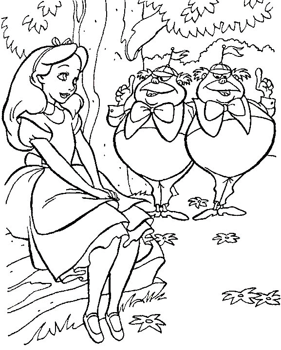 Dessin à colorier: Alice au pays des merveilles (Films d'animation) #127935 - Coloriages à Imprimer Gratuits