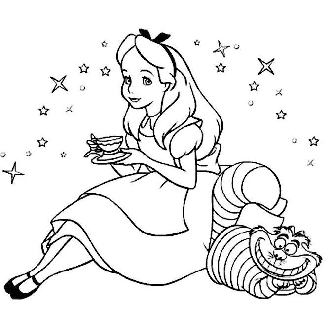 Dessin à colorier: Alice au pays des merveilles (Films d'animation) #127960 - Coloriages à Imprimer Gratuits