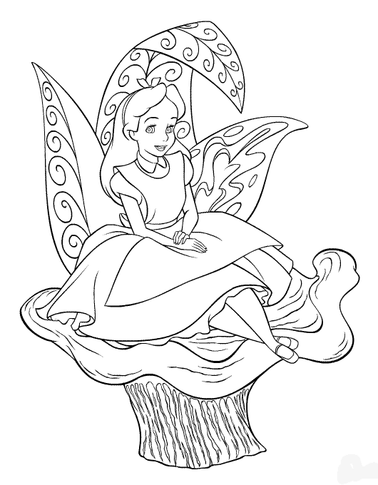 Dessin à colorier: Alice au pays des merveilles (Films d'animation) #127965 - Coloriages à Imprimer Gratuits