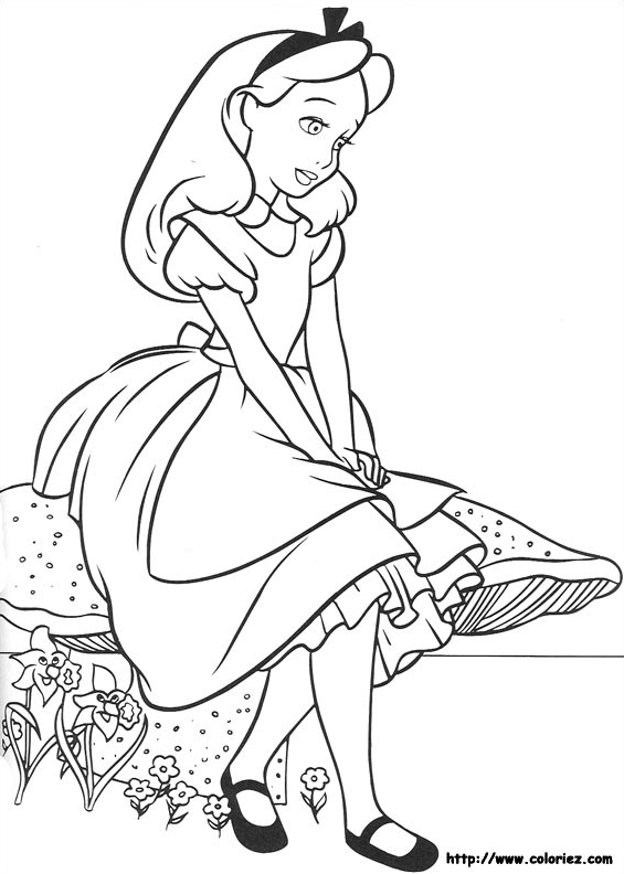 Dessin à colorier: Alice au pays des merveilles (Films d'animation) #127998 - Coloriages à Imprimer Gratuits