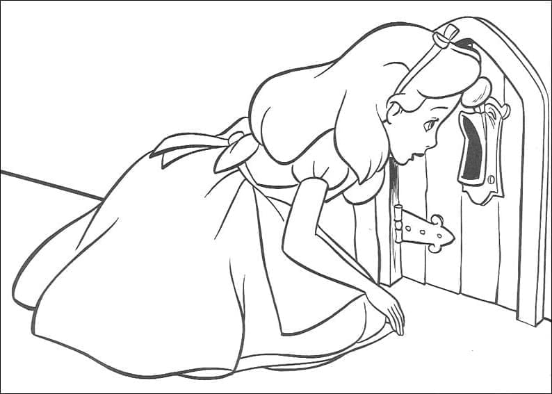 Dessin à colorier Alice au pays des merveilles #202780 issu de la collection Films d'Animation, prêt à imprimer