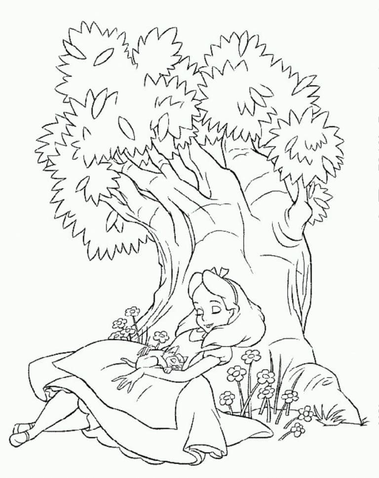 Coloriage imprimable Alice au pays des merveilles #202781 de la collection Films d'Animation à colorier aux crayons