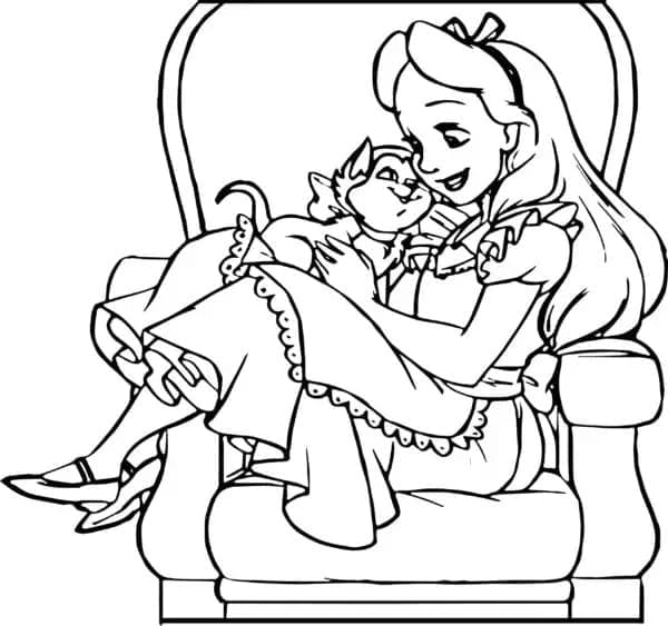 Coloriage imprimable Alice au pays des merveilles #202783 de la collection Films d'Animation à colorier aux crayons