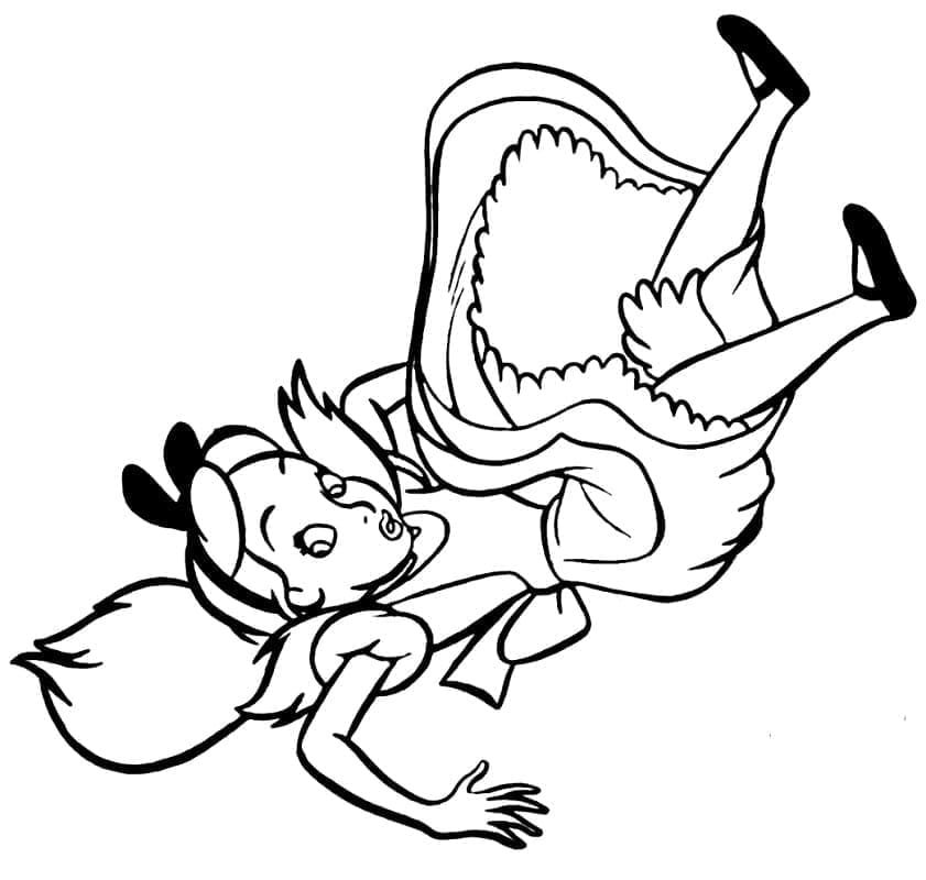 Dessin à colorier Alice au pays des merveilles #202796 issu de la collection Films d'Animation, prêt à imprimer