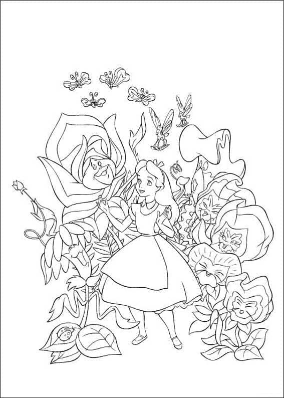 Coloriage Alice au pays des merveilles #202811 à imprimer gratuitement, extrait de la collection Films d'Animation