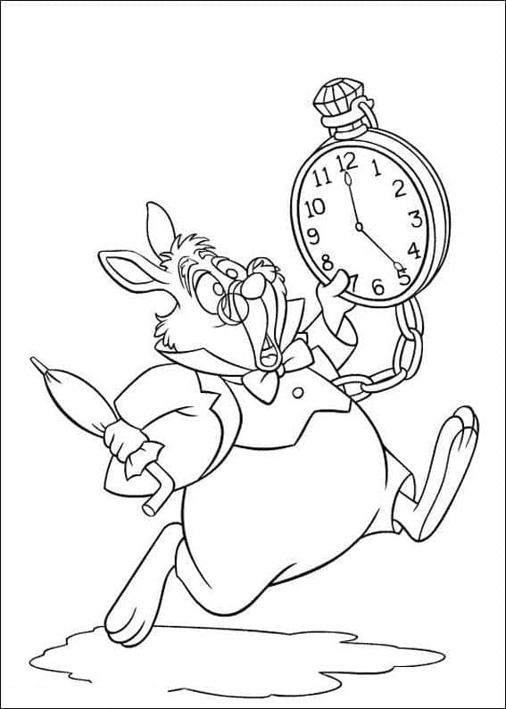 Illustration au trait Alice au pays des merveilles #202818 de la collection Films d'Animation à colorier gratuitement