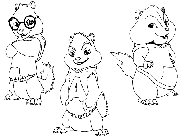 Dessin à colorier: Alvin et les Chipmunks (Films d'animation) #128241 - Coloriages à Imprimer Gratuits