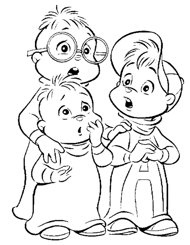 Dessin à colorier: Alvin et les Chipmunks (Films d'animation) #128243 - Coloriages à Imprimer Gratuits