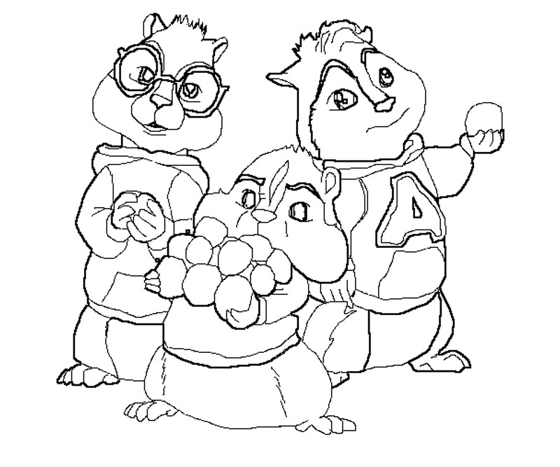 Dessin à colorier: Alvin et les Chipmunks (Films d'animation) #128244 - Coloriages à Imprimer Gratuits