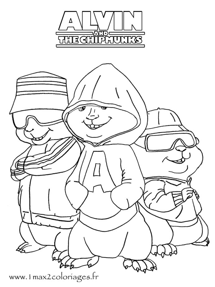 Dessin à colorier: Alvin et les Chipmunks (Films d'animation) #128248 - Coloriages à Imprimer Gratuits