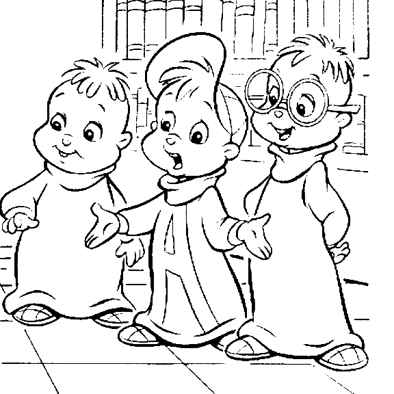 Dessin à colorier: Alvin et les Chipmunks (Films d'animation) #128250 - Coloriages à Imprimer Gratuits