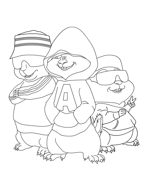 Dessin à colorier: Alvin et les Chipmunks (Films d'animation) #128254 - Coloriages à Imprimer Gratuits
