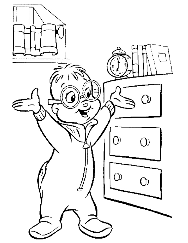 Dessin à colorier: Alvin et les Chipmunks (Films d'animation) #128258 - Coloriages à Imprimer Gratuits