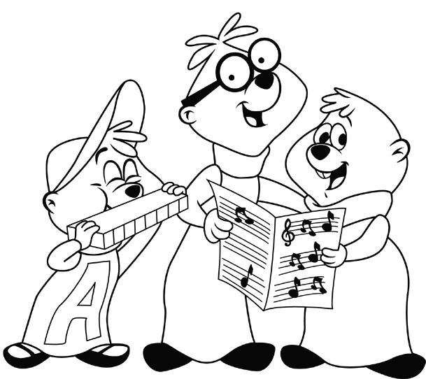 Dessin à colorier: Alvin et les Chipmunks (Films d'animation) #128274 - Coloriages à Imprimer Gratuits