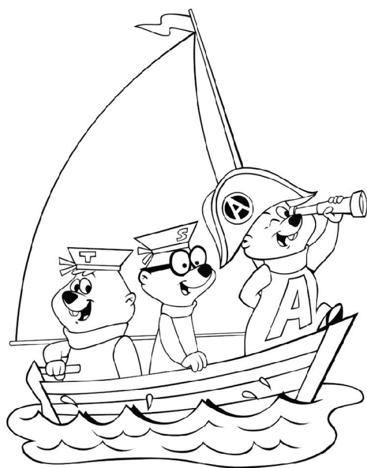 Dessin à colorier: Alvin et les Chipmunks (Films d'animation) #128289 - Coloriages à Imprimer Gratuits