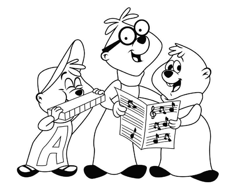 Dessin à colorier: Alvin et les Chipmunks (Films d'animation) #128300 - Coloriages à Imprimer Gratuits