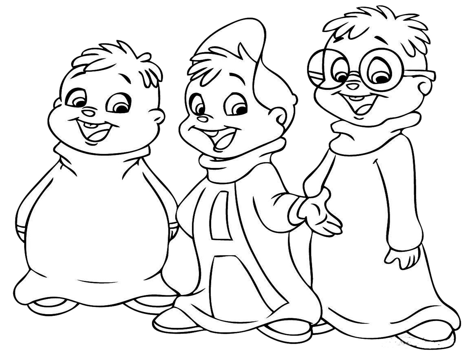 Dessin à colorier: Alvin et les Chipmunks (Films d'animation) #128304 - Coloriages à Imprimer Gratuits