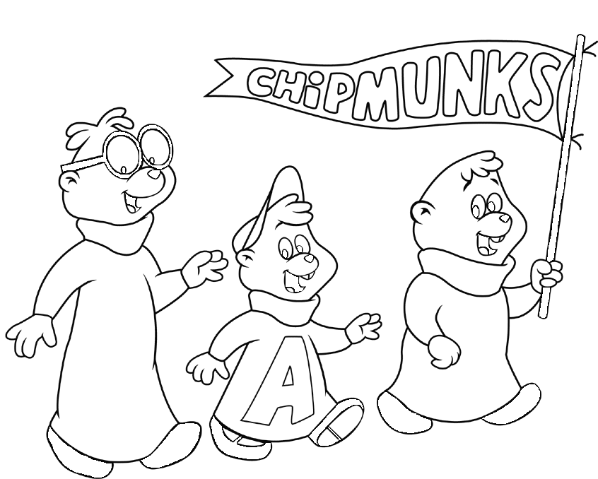 Dessin à colorier: Alvin et les Chipmunks (Films d'animation) #128319 - Coloriages à Imprimer Gratuits