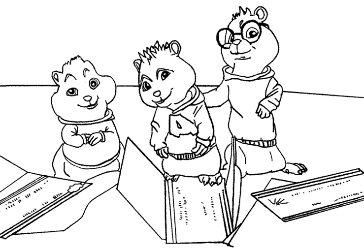 Dessin à colorier: Alvin et les Chipmunks (Films d'animation) #128320 - Coloriages à Imprimer Gratuits