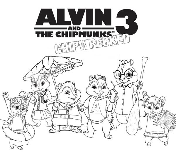 Dessin à colorier: Alvin et les Chipmunks (Films d'animation) #128338 - Coloriages à Imprimer Gratuits