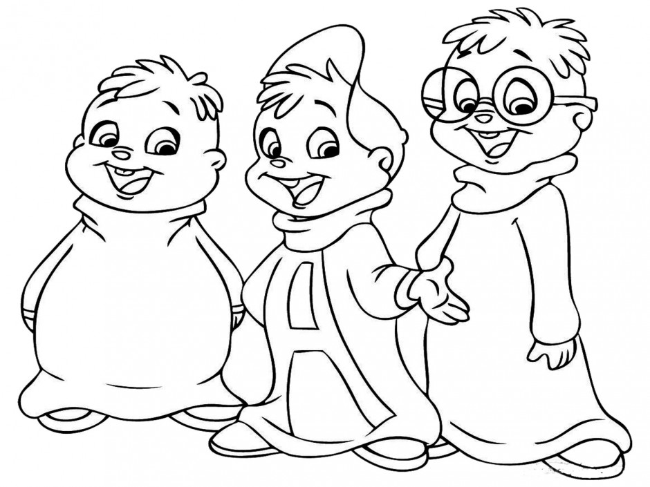 Dessin à colorier: Alvin et les Chipmunks (Films d'animation) #128345 - Coloriages à Imprimer Gratuits