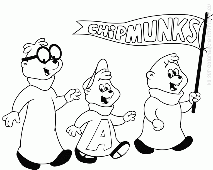 Dessin à colorier: Alvin et les Chipmunks (Films d'animation) #128355 - Coloriages à Imprimer Gratuits