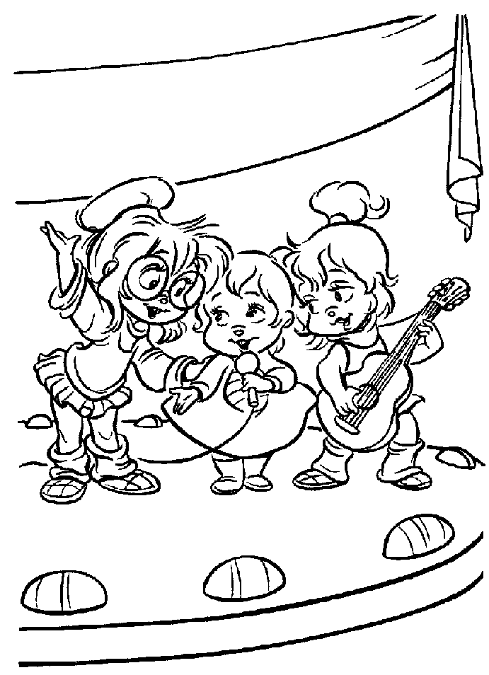 Dessin à colorier: Alvin et les Chipmunks (Films d'animation) #128379 - Coloriages à Imprimer Gratuits