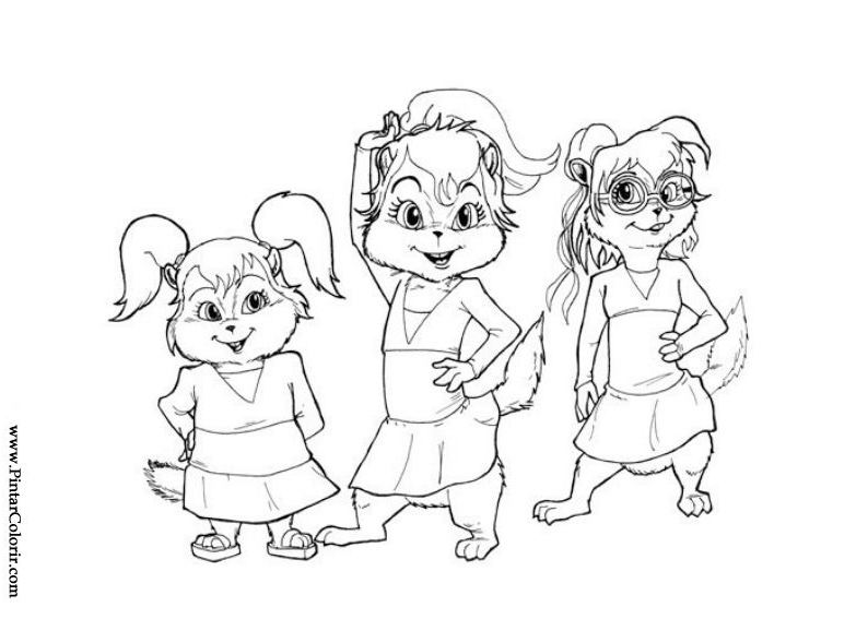 Dessin à colorier: Alvin et les Chipmunks (Films d'animation) #128399 - Coloriages à Imprimer Gratuits
