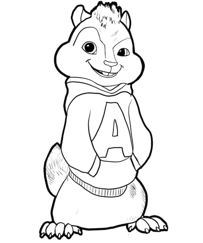 Dessin à colorier: Alvin et les Chipmunks (Films d'animation) #128424 - Coloriages à Imprimer Gratuits