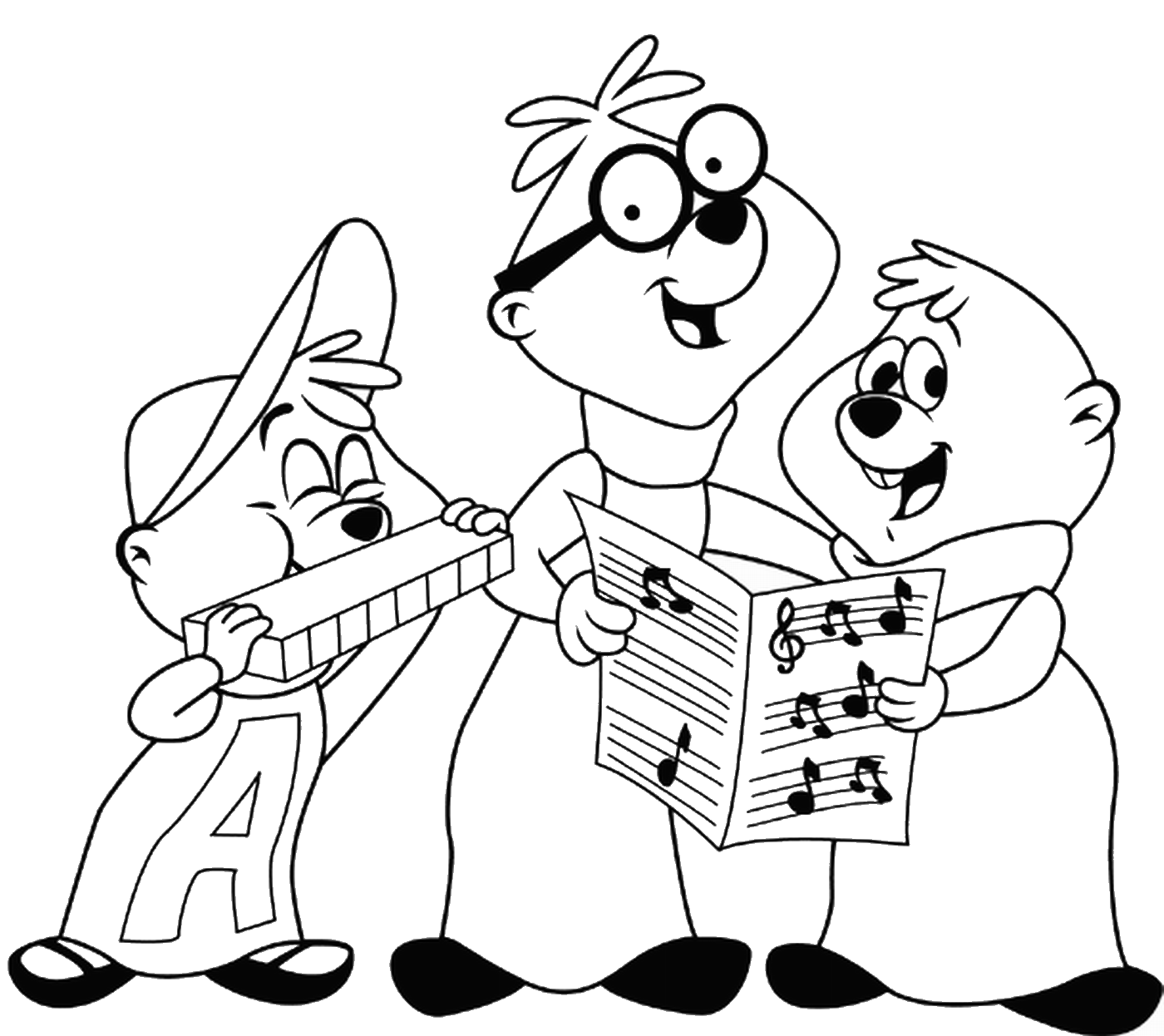 Dessin à colorier: Alvin et les Chipmunks (Films d'animation) #128457 - Coloriages à Imprimer Gratuits