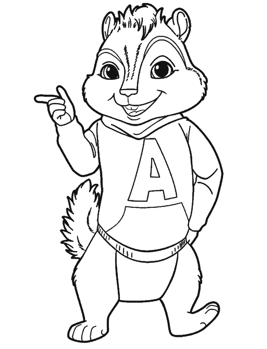 Dessin à colorier: Alvin et les Chipmunks (Films d'animation) #128462 - Coloriages à Imprimer Gratuits