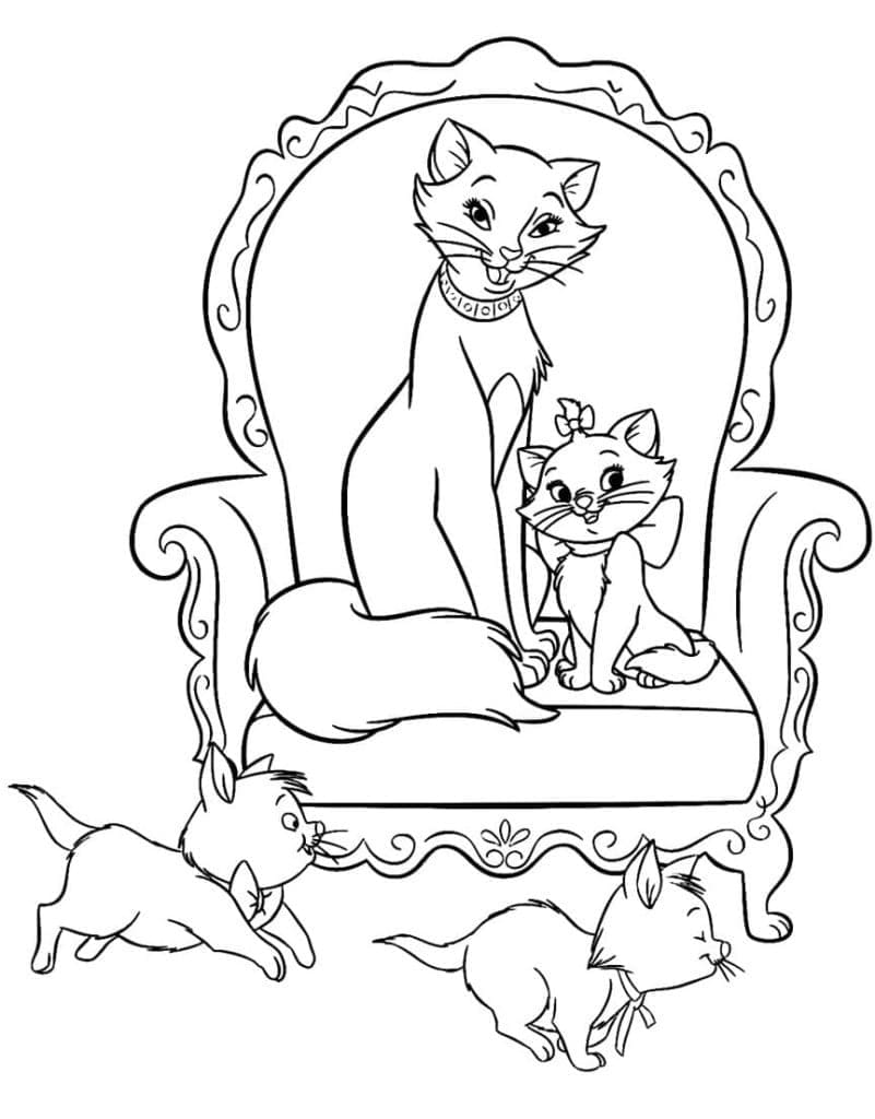 Coloriage gratuit Aristochats #198876 de la collection Films d'Animation à imprimer