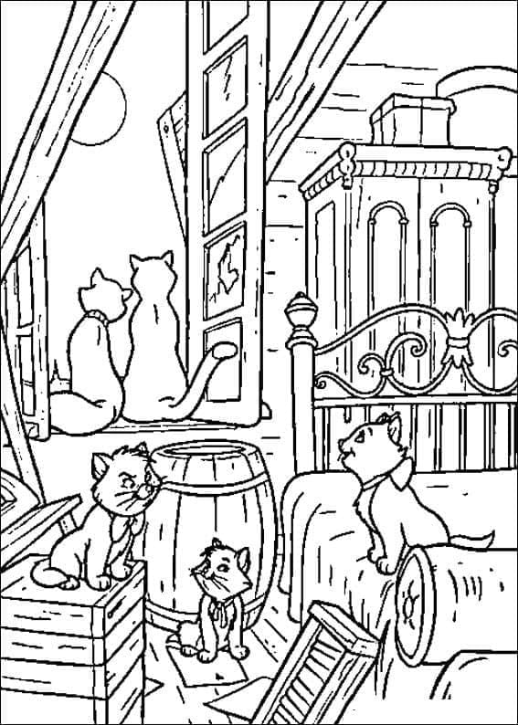 Coloriage à imprimer Aristochats #198899 de la série Films d'Animation, gratuit pour enfants et adultes