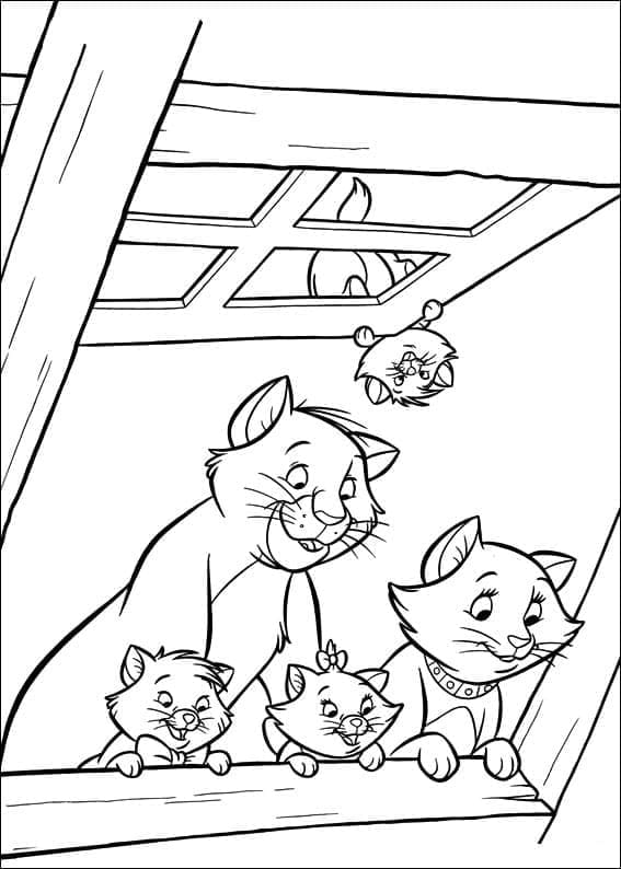 Coloriage gratuit Aristochats #198901 de la collection Films d'Animation à imprimer