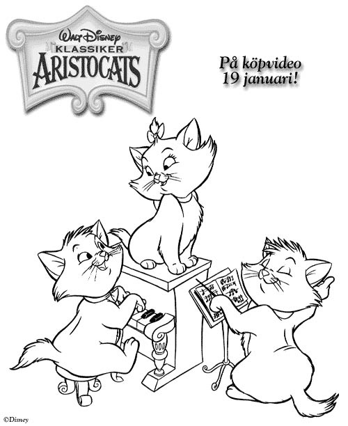 Dessin à colorier: Aristochats (Films d'animation) #26920 - Coloriages à Imprimer Gratuits