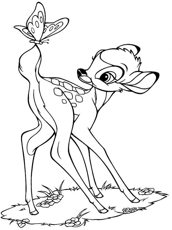 Dessin à colorier: Bambi (Films d'animation) #128519 - Coloriages à Imprimer Gratuits