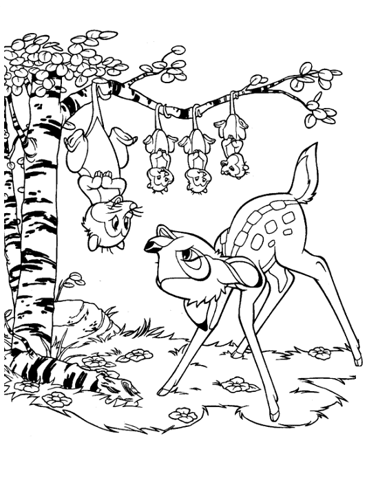 Dessin à colorier: Bambi (Films d'animation) #128522 - Coloriages à Imprimer Gratuits