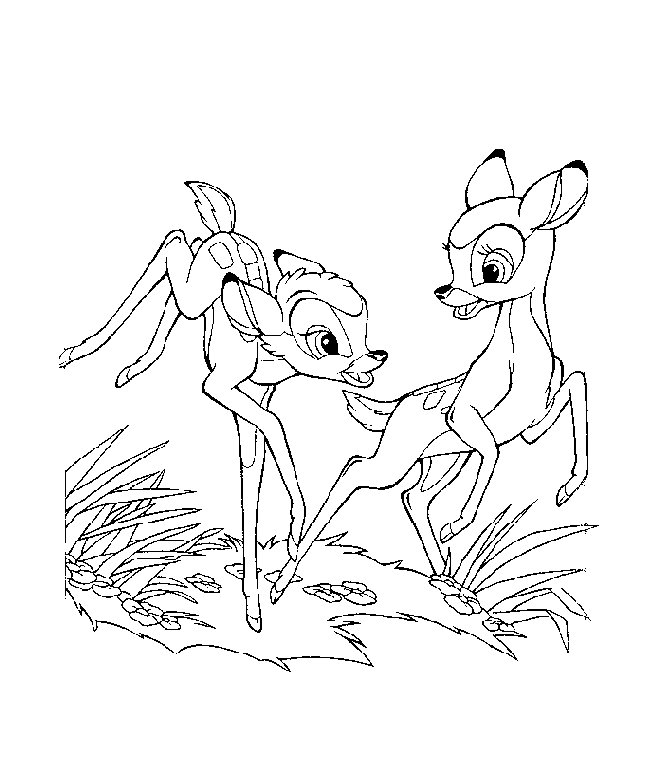 Dessin à colorier: Bambi (Films d'animation) #128526 - Coloriages à Imprimer Gratuits