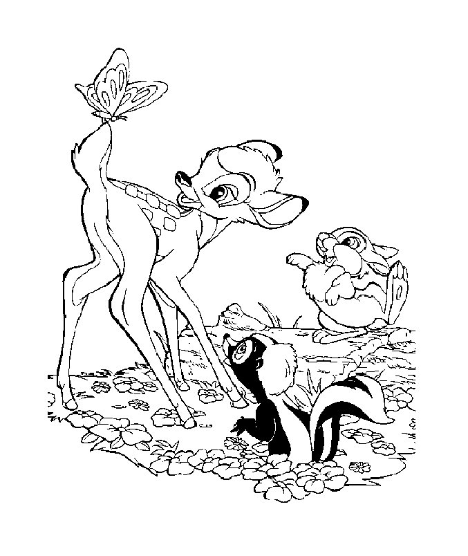 Dessin à colorier: Bambi (Films d'animation) #128537 - Coloriages à Imprimer Gratuits