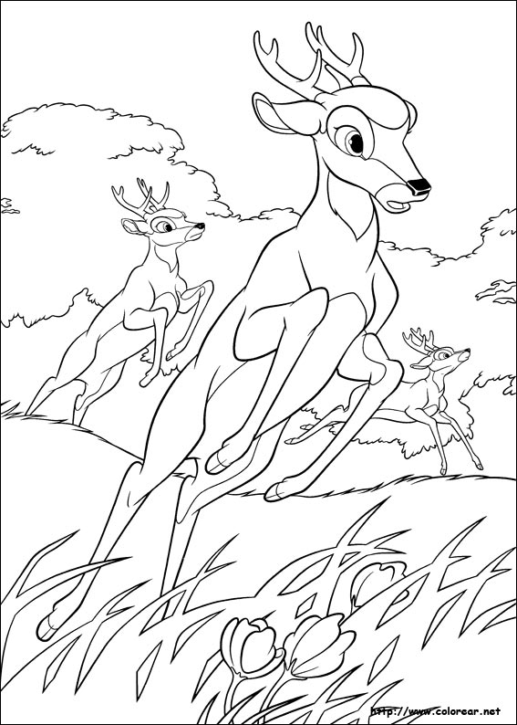 Dessin à colorier: Bambi (Films d'animation) #128538 - Coloriages à Imprimer Gratuits