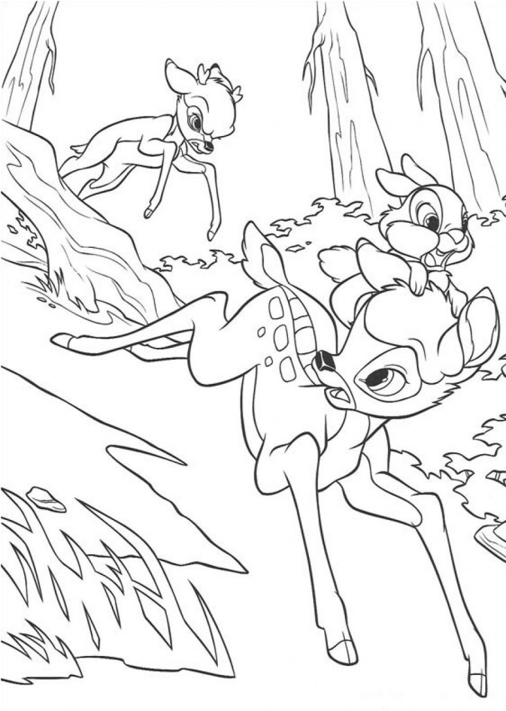 Dessin à colorier: Bambi (Films d'animation) #128546 - Coloriages à Imprimer Gratuits