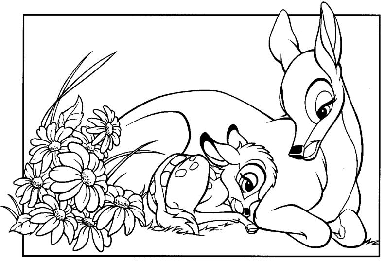 Dessin à colorier: Bambi (Films d'animation) #128549 - Coloriages à Imprimer Gratuits