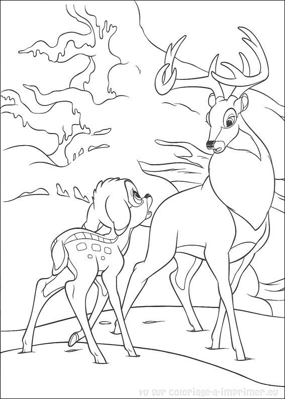 Dessin à colorier: Bambi (Films d'animation) #128567 - Coloriages à Imprimer Gratuits