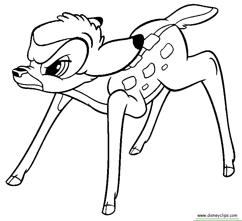 Dessin à colorier: Bambi (Films d'animation) #128573 - Coloriages à Imprimer Gratuits