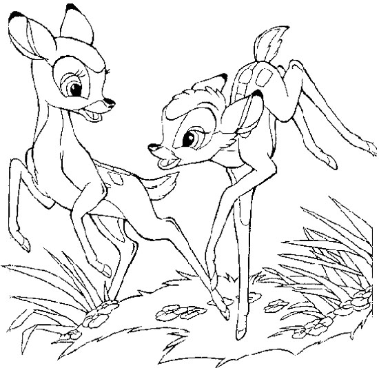 Dessin à colorier: Bambi (Films d'animation) #128574 - Coloriages à Imprimer Gratuits