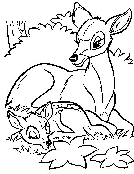 Dessin à colorier: Bambi (Films d'animation) #128582 - Coloriages à Imprimer Gratuits