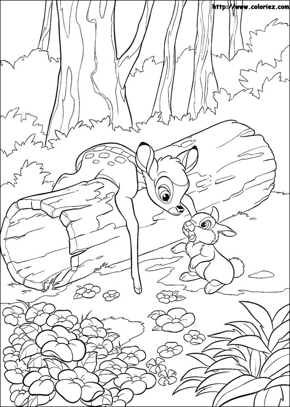 Dessin à colorier: Bambi (Films d'animation) #128621 - Coloriages à Imprimer Gratuits