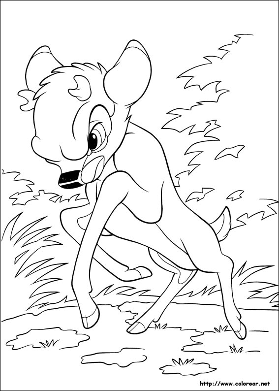 Dessin à colorier: Bambi (Films d'animation) #128641 - Coloriages à Imprimer Gratuits