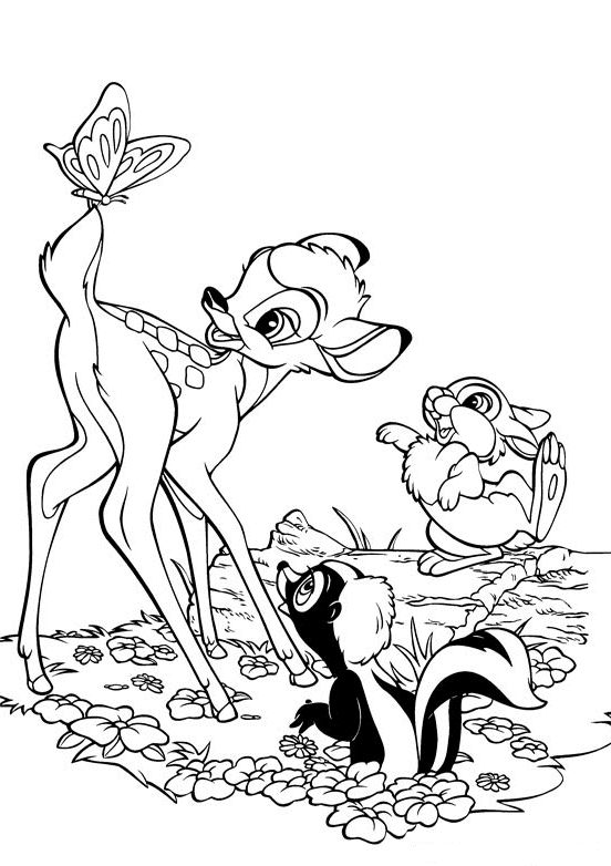 Dessin à colorier: Bambi (Films d'animation) #128648 - Coloriages à Imprimer Gratuits